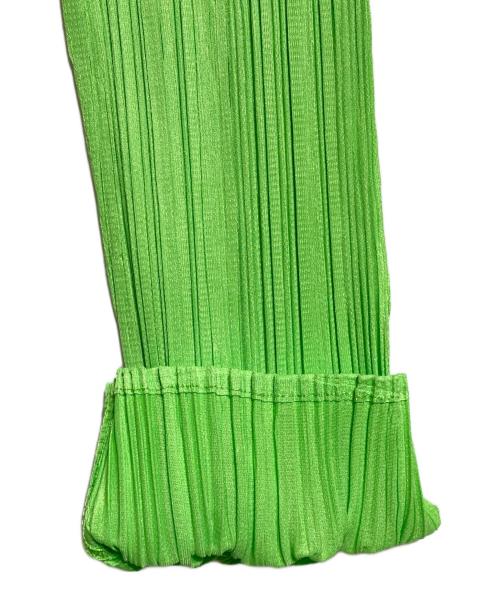 PLEATS PLEASE（プリーツプリーズ）PLEATS PLEASE (プリーツプリーズ) 襟付プリーツカットソー グリーン サイズ:Mの古着・服飾アイテム