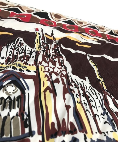 PRADA（プラダ）PRADA (プラダ) 24SS Pittoresque Milan スカーフ ベージュ×レッドの古着・服飾アイテム