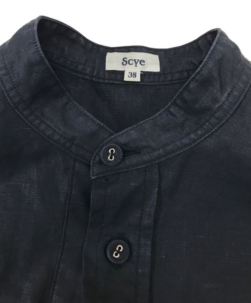 SCYE（サイ）SCYE (サイ) リネン高密度チンツタックシャツ ネイビー サイズ:38の古着・服飾アイテム