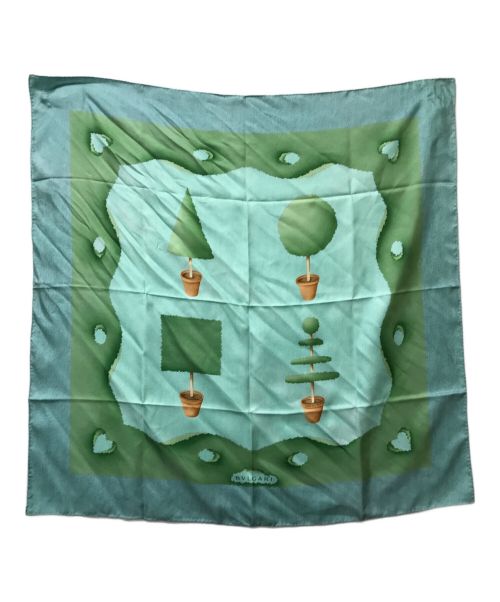 BVLGARI（ブルガリ）BVLGARI (ブルガリ) シルクスカーフ グリーンの古着・服飾アイテム