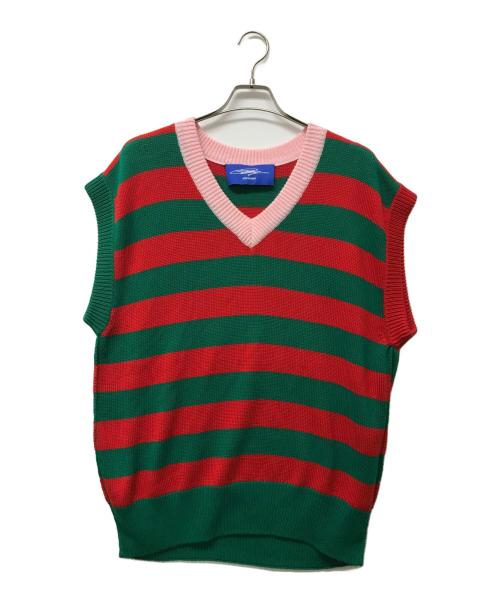 ANTON BELINSKIY（アントンベリンスキー）ANTON BELINSKIY (アントンベリンスキー) ニットベスト レッド×グリーン サイズ:SIZE Mの古着・服飾アイテム