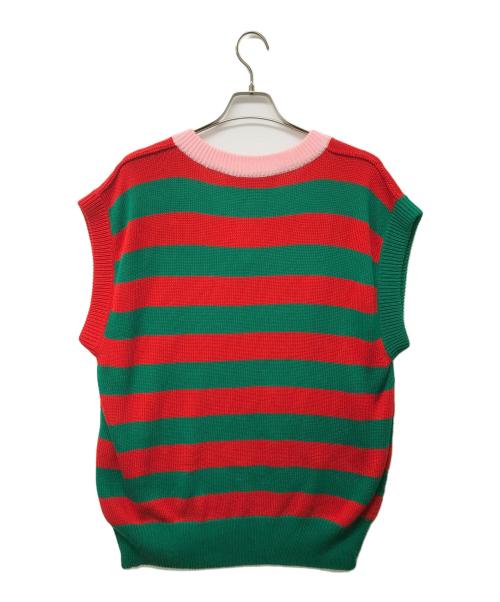 ANTON BELINSKIY（アントンベリンスキー）ANTON BELINSKIY (アントンベリンスキー) ニットベスト レッド×グリーン サイズ:SIZE Mの古着・服飾アイテム