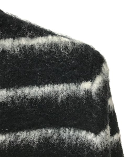 allureville（アルアバイル）allureville (アルアバイル) ブラッシュボーダージャガード カーディガン ブラック サイズ:SIZE Mの古着・服飾アイテム