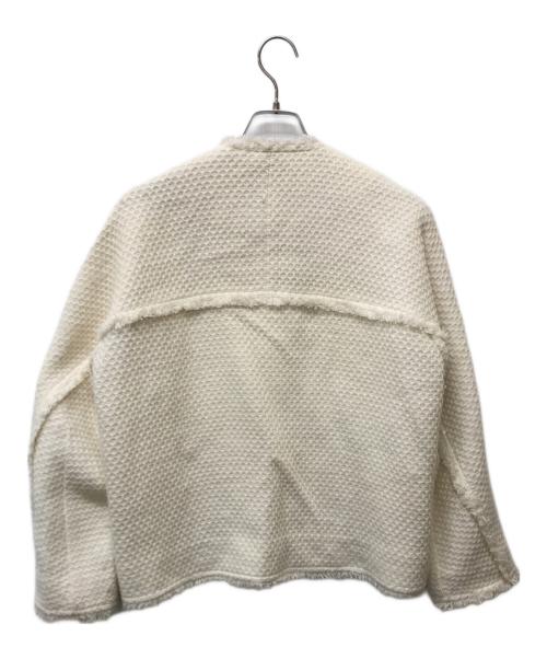 allureville（アルアバイル）allureville (アルアバイル) ジオリカハニカムツィードフリンジジャケット ホワイト サイズ:Ｍの古着・服飾アイテム