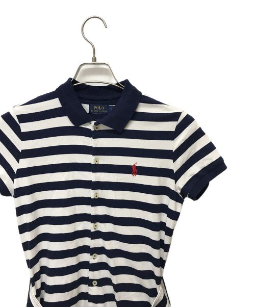 POLO RALPH LAUREN（ポロ・ラルフローレン）POLO RALPH LAUREN (ポロ・ラルフローレン) ボーダーポロシャツワンピース ホワイト×ネイビー サイズ:Sの古着・服飾アイテム