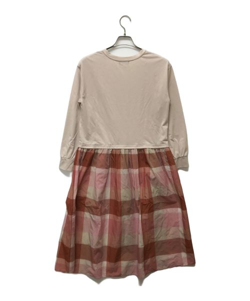 BLUE LABEL CRESTBRIDGE（ブルーレーベルクレストブリッジ）BLUE LABEL CRESTBRIDGE (ブルーレーベルクレストブリッジ) 切替チェックワンピース ベージュ サイズ:36の古着・服飾アイテム