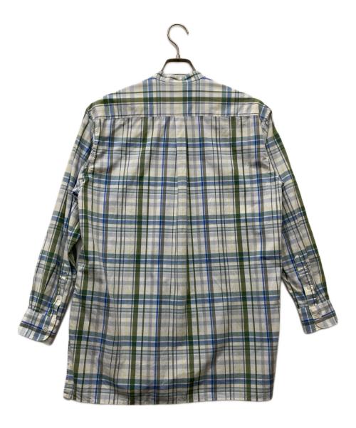 FRED PERRY（フレッドペリー）FRED PERRY (フレッドペリー) 刺繍入りバンドカラーシャツ ブルー サイズ:SIZE Sの古着・服飾アイテム