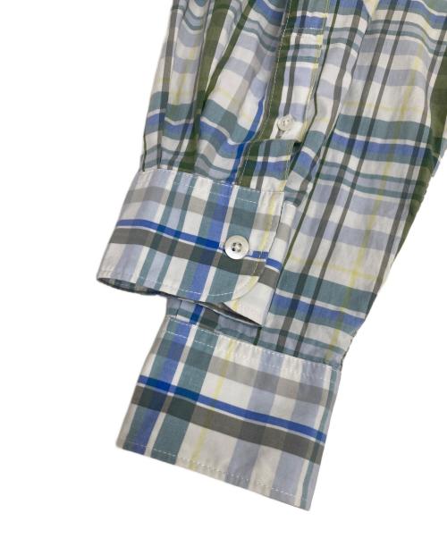 FRED PERRY（フレッドペリー）FRED PERRY (フレッドペリー) 刺繍入りバンドカラーシャツ ブルー サイズ:SIZE Sの古着・服飾アイテム