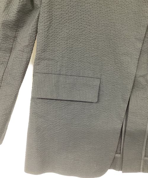 Demi-Luxe Beams（デミルクス ビームス）Demi-Luxe Beams (デミルクス ビームス) シアサッカーラペルレスジャケット ブラック サイズ:SIZE36 未使用品の古着・服飾アイテム