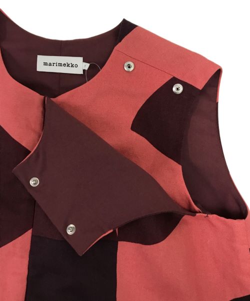 marimekko（マリメッコ）marimekko (マリメッコ) Laineilla Savanni ノースリーブワンピース ピンク×パープル サイズ:36 未使用品の古着・服飾アイテム