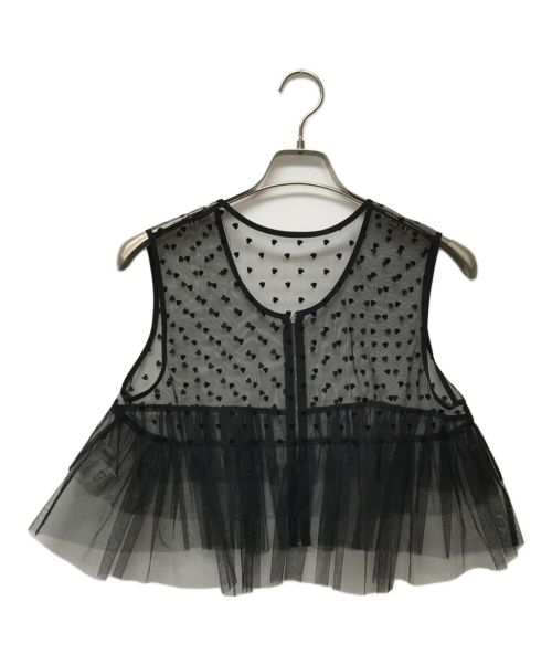 HIAND（ハイアンド）HIAND (ハイアンド) Heart tull vest ブラック サイズ:表記なしの古着・服飾アイテム