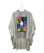 ROSE BUD×OKIRAKUローズバッド×オキラク）の古着「ジョーゼット＆カットソードッキングミニワンピース」｜グレー