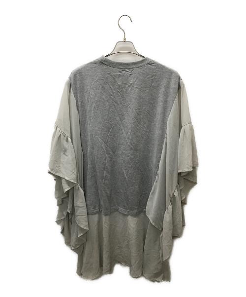 ROSE BUD（ローズバッド）ROSE BUD (ローズバッド) OKIRAKU (オキラク) ジョーゼット＆カットソードッキングミニワンピース グレー サイズ:Freeの古着・服飾アイテム