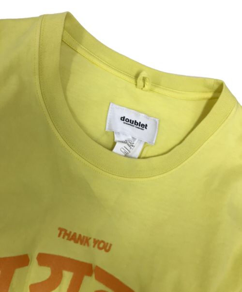 doublet（ダブレット）doublet (ダブレット) THANK YOU FRINGE EMBROIDERY T-SHIRT イエロー サイズ:Lの古着・服飾アイテム