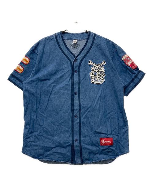 SUPREME（シュプリーム）Supreme (シュプリーム) 21SS Patches Denim Baseball Jersey インディゴ サイズ:XLの古着・服飾アイテム