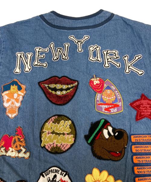 SUPREME（シュプリーム）Supreme (シュプリーム) 21SS Patches Denim Baseball Jersey インディゴ サイズ:XLの古着・服飾アイテム