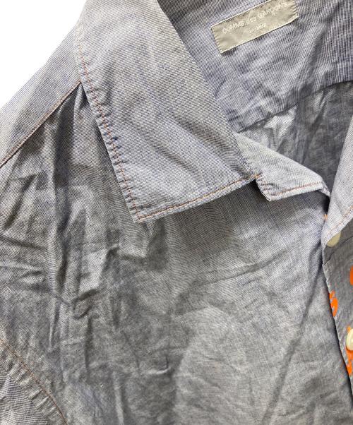 COMME des GARCONS HOMME（コムデギャルソン オム）COMME des GARCONS HOMME (コムデギャルソン オム) ヴィンテージスプリットズラシロゴ オープンカラーシャツ ブルー サイズ:不明の古着・服飾アイテム
