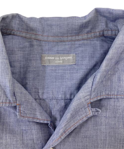 COMME des GARCONS HOMME（コムデギャルソン オム）COMME des GARCONS HOMME (コムデギャルソン オム) ヴィンテージスプリットズラシロゴ オープンカラーシャツ ブルー サイズ:不明の古着・服飾アイテム