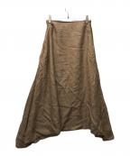 MADISON BLUEマディソンブルー）の古着「リネンツイルモレットフレアスカート」｜ベージュ