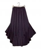 Pale Juteペールジュート）の古着「polka dot skirt」｜ネイビー×レッド