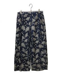Max Mara WEEK END LINE（マックスマーラ ウイークエンドライン）の古着「フラワープリントシルクイージーパンツ」｜ネイビー