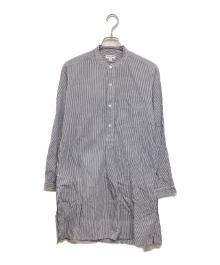 Engineered Garments（エンジニアドガーメンツ）の古着「ストライプロングプルオーバーシャツ」｜スカイブルー