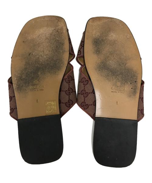 GUCCI（グッチ）GUCCI (グッチ) GGキャンバス スライドサンダル ブラウン サイズ:8の古着・服飾アイテム