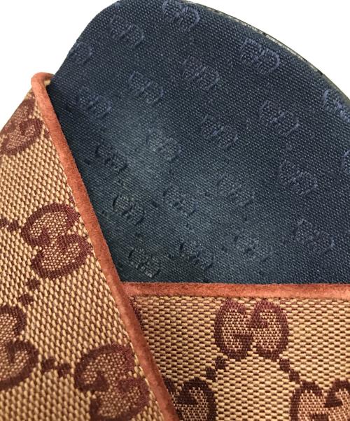 GUCCI（グッチ）GUCCI (グッチ) GGキャンバス スライドサンダル ブラウン サイズ:8の古着・服飾アイテム
