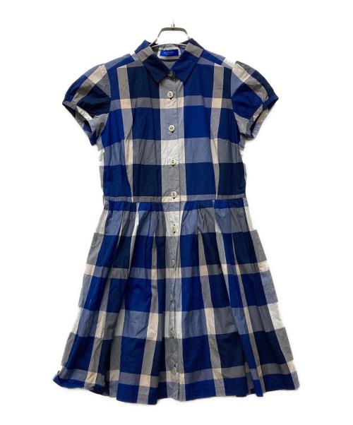 BLUE LABEL CRESTBRIDGE（ブルーレーベルクレストブリッジ）BLUE LABEL CRESTBRIDGE (ブルーレーベルクレストブリッジ) チェックワンピース ブルー サイズ:SIZE 38の古着・服飾アイテム