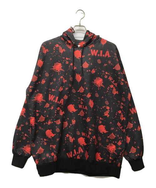 W.I.A（ダブルアイエー）W.I.A (ダブルアイエー) HORROR HOODIE レッド×ブラック サイズ:SIZE Freeの古着・服飾アイテム