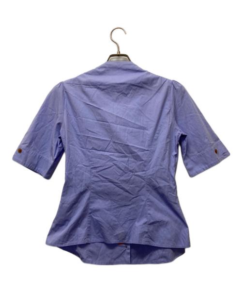 Vivienne Westwood RED LABEL（ヴィヴィアンウエストウッドレッドレーベル）Vivienne Westwood RED LABEL (ヴィヴィアンウエストウッドレッドレーベル) ビッグカラー変形S/Sシャツ ブルー サイズ:42の古着・服飾アイテム