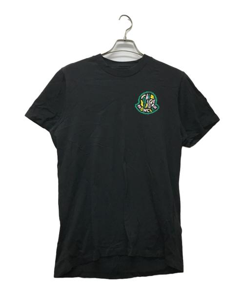 MONCLER（モンクレール）MONCLER (モンクレール) ロゴプリントTシャツ ブラック サイズ:Ｌの古着・服飾アイテム