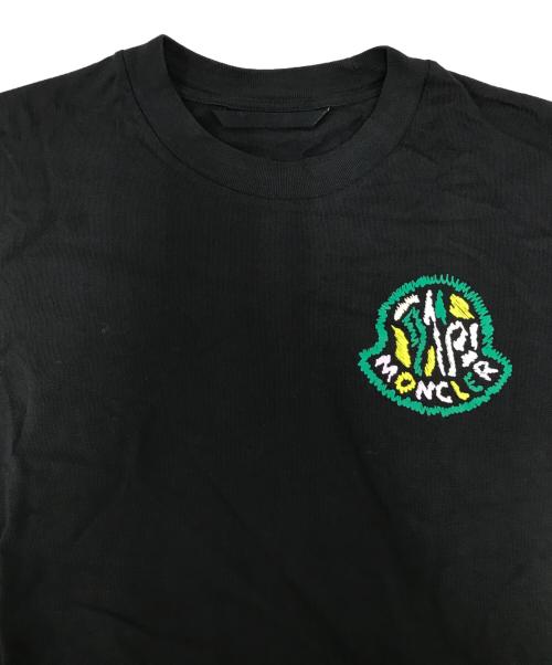 MONCLER（モンクレール）MONCLER (モンクレール) ロゴプリントTシャツ ブラック サイズ:Ｌの古着・服飾アイテム