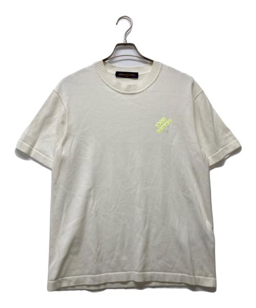 LOUIS VUITTON（ルイ ヴィトン）LOUIS VUITTON (ルイ ヴィトン) シグネチャーショートスリーブクルーネックニット ホワイト サイズ:Mの古着・服飾アイテム