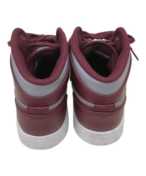 NIKE（ナイキ）NIKE (ナイキ) GS Air Jordan 1 Mid グレー×レッド サイズ:24cmの古着・服飾アイテム