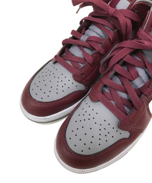 NIKE（ナイキ）NIKE (ナイキ) GS Air Jordan 1 Mid グレー×レッド サイズ:24cmの古着・服飾アイテム