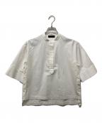 TOMORROW LAND collectionトゥモローランドコレクション）の古着「コットントロピカル サイドスリットブラウス」｜ホワイト