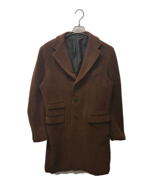 Errico Formicola（エリコフォルミコラ）Errico Formicola (エリコフォルミコラ) ウール・アルパカ チェスターコート ブラウン サイズ:46の古着・服飾アイテム