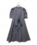 POLO RALPH LAURENポロ・ラルフローレン）の古着「ギンガムコットンラップドレス」｜ホワイト×ブルー