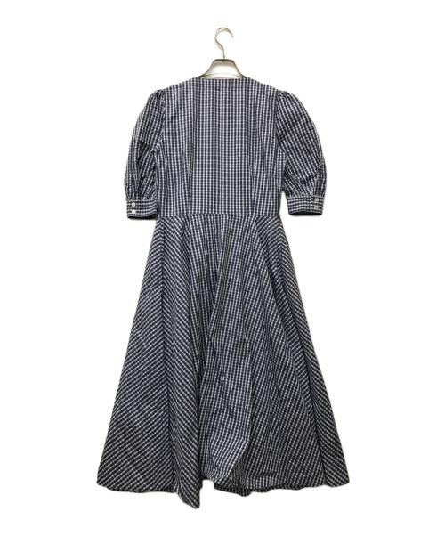 POLO RALPH LAUREN（ポロ・ラルフローレン）POLO RALPH LAUREN (ポロ・ラルフローレン) ギンガムコットンラップドレス ホワイト×ブルーの古着・服飾アイテム
