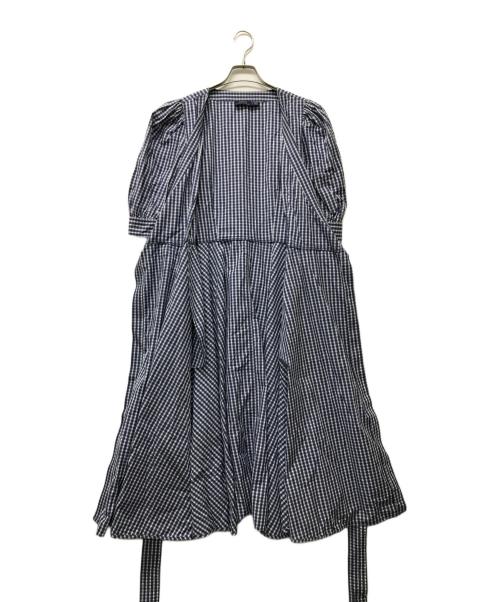 POLO RALPH LAUREN（ポロ・ラルフローレン）POLO RALPH LAUREN (ポロ・ラルフローレン) ギンガムコットンラップドレス ホワイト×ブルーの古着・服飾アイテム