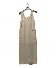 CLANE（クラネ）の古着「スラントライン サロペット ワンピース」｜ベージュ