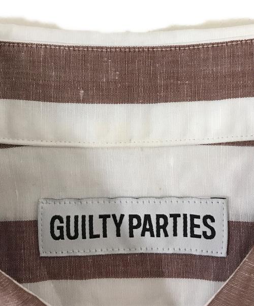 WACKO MARIA（ワコマリア）WACKO MARIA (ワコマリア) ヘンプ混ストライプシャツ ブラウン×ホワイト サイズ:Ｌの古着・服飾アイテム