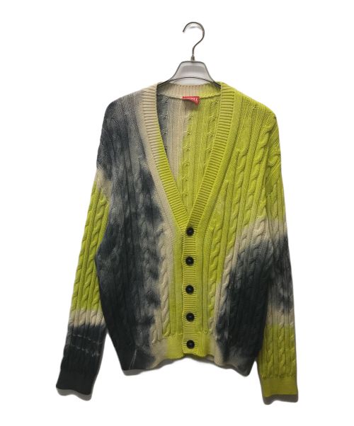 DIESEL（ディーゼル）DIESEL (ディーゼル) K-JONNY タイダイ カーディガン コットン グレー×イエロー サイズ:Lの古着・服飾アイテム