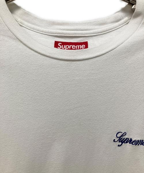 SUPREME（シュプリーム）Supreme (シュプリーム) ロゴ刺繍Tシャツ ホワイト サイズ:Lの古着・服飾アイテム