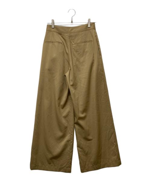 GALERIE VIE（ギャルリーヴィー）GALERIE VIE (ギャルリーヴィー) ウォッシャブルギャバジン タックワイドパンツ ベージュ サイズ:34の古着・服飾アイテム