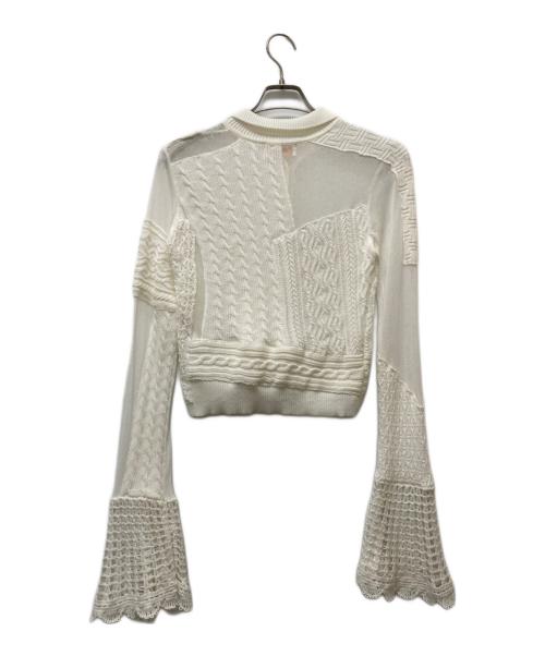 NUBE VINTAGE（NUBE VINTAGE）NUBE VINTAGE (NUBE VINTAGE) JOURNAL STANDARD (ジャーナルスタンダード) パッチワークニットプルオーバー ホワイト サイズ:SIZE Freeの古着・服飾アイテム