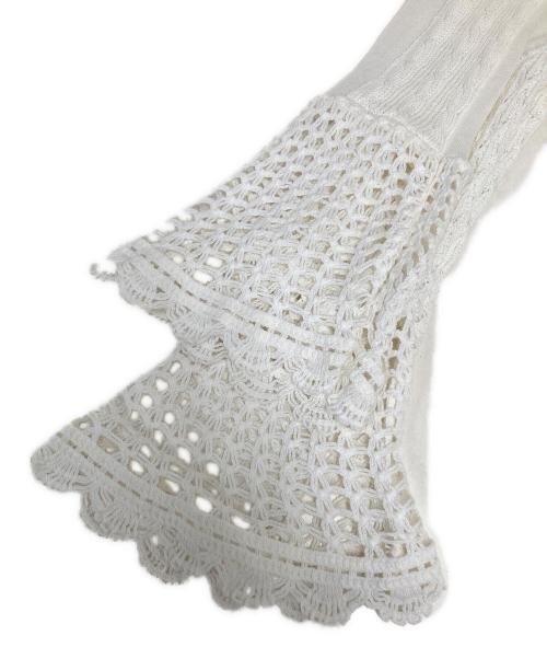 NUBE VINTAGE（NUBE VINTAGE）NUBE VINTAGE (NUBE VINTAGE) JOURNAL STANDARD (ジャーナルスタンダード) パッチワークニットプルオーバー ホワイト サイズ:SIZE Freeの古着・服飾アイテム