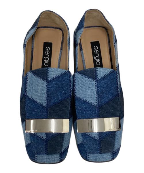 sergio rossi（セルジオロッシ）sergio rossi (セルジオロッシ) スリッポン インディゴ サイズ:34.5の古着・服飾アイテム