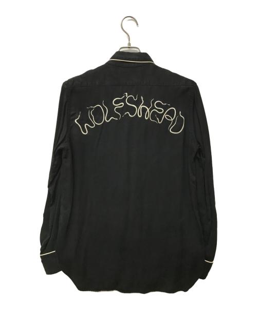 WACKO MARIA（ワコマリア）WACKO MARIA (ワコマリア) WOLF'S HEAD (ウルフズヘッド) コラボ50'sウエスタンシャツ ブラック サイズ:SIZE Mの古着・服飾アイテム
